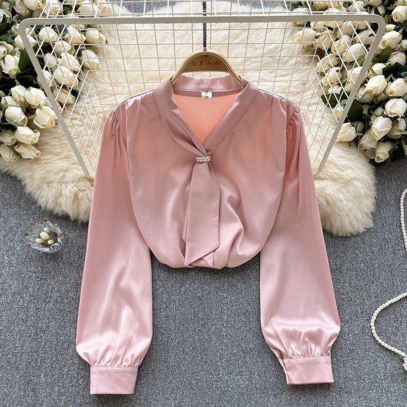 Fancy Elegant All-Matching Spring Clothing Long Sleeve Tops Shirt Pink One size
Fancy Elegant All-Matching Spring Clothing Long Sleeve Tops Shirt Pink One size