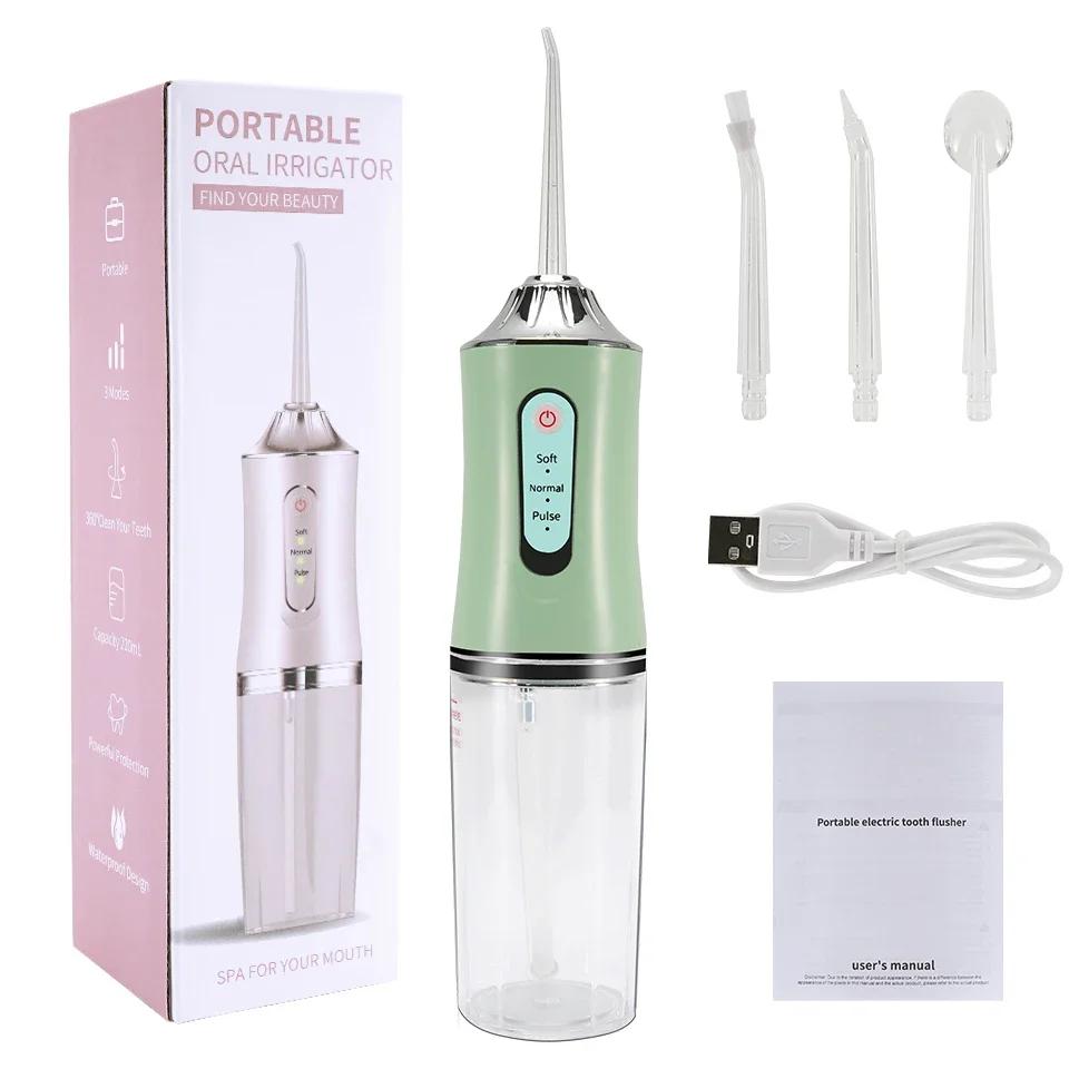 Ирригатор для полости рта, USB перезаряжаемый ирригатор для воды, портативный стоматологический водяной 4 струи, 220 мл резервуар для воды, водостойкий очиститель для зубов
Ирригатор для полости рта, USB перезаряжаемый ирригатор для воды, портативный стоматологический водяной 4 струи, 220 мл резервуар для воды, водостойкий очиститель для зубов