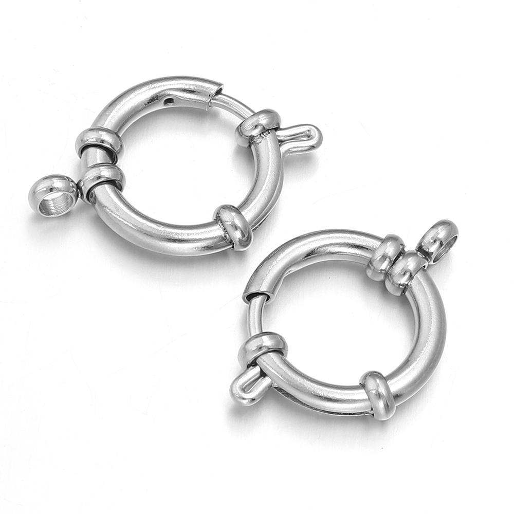 2Pcs/Lot 316 Stainless Steel Round Spring Clasps Hooks Sailor Clasps For Bracelet Necklace Clasp Connectors DIY Jewelry Making dia 10mm
2Pcs/Lot 316 Stainless Steel Round Spring Clasps Hooks Sailor Clasps For Bracelet Necklace Clasp Connectors DIY Jewelry Making dia 10mm