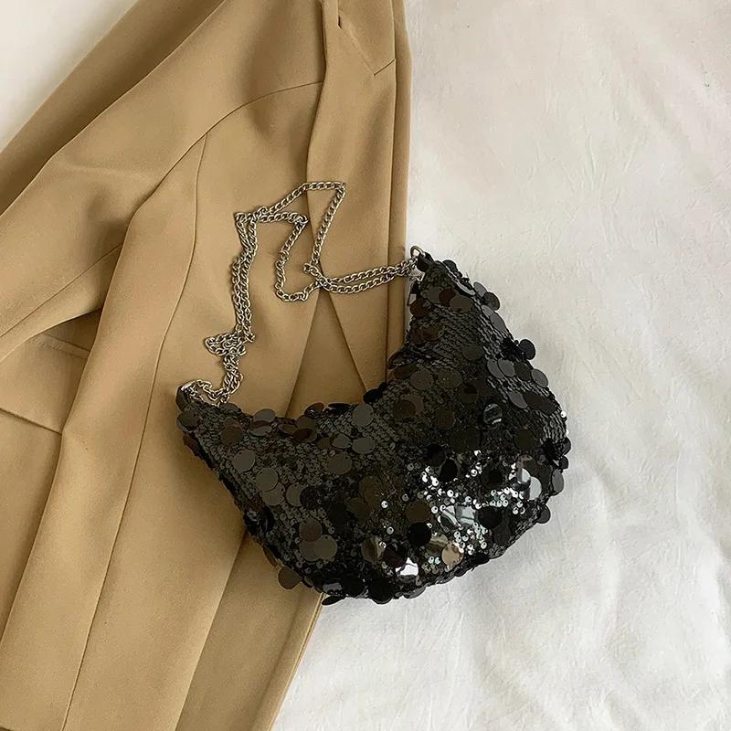 Half Mo Design Women s Shoulder Bags Fashi Sequin Hobos Ladies Evening Bag Handbags Chain Crossbody Female Clutch Purse чёрный
Half Mo Design Women s Shoulder Bags Fashi Sequin Hobos Ladies Evening Bag Handbags Chain Crossbody Female Clutch Purse чёрный