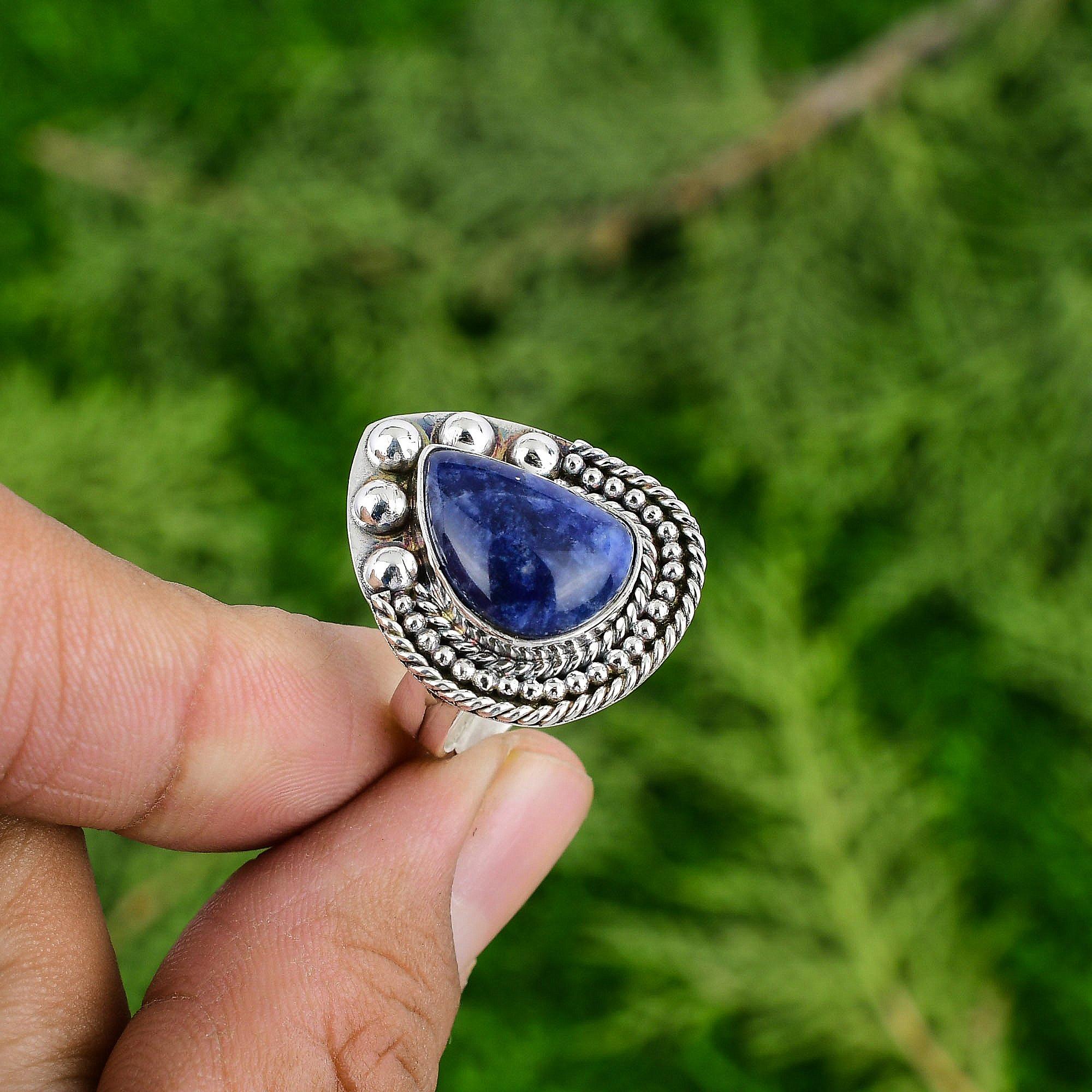 Sterling Silver Pear Natural Lapis Lazuli Bezel Solitaire Daughter Ring Jewelry Adjustable
Sterling Silver Pear Natural Lapis Lazuli Bezel Solitaire Daughter Ring Jewelry Adjustable