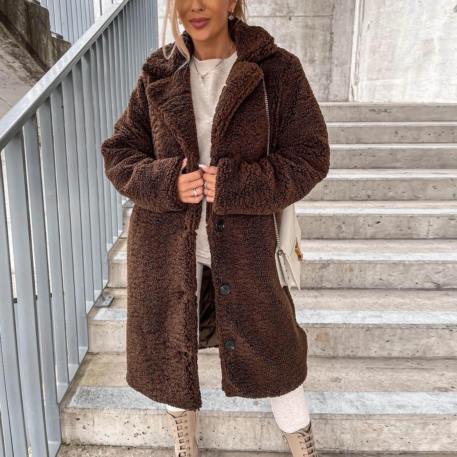 Женская теплая повседневная винтажная куртка реглан с длинными рукавами и пуговицами спереди с карманами, пальто и верхняя одежда XXXL кофейный
Женская теплая повседневная винтажная куртка реглан с длинными рукавами и пуговицами спереди с карманами, пальто и верхняя одежда XXXL кофейный