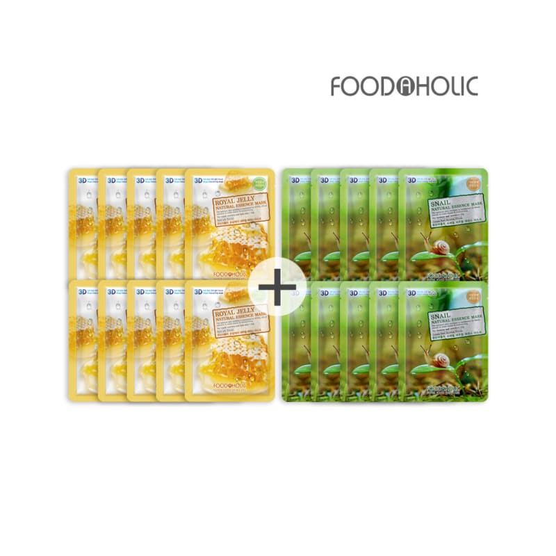 (20 sheets/Royal Jelly + Snail) Food 3D Natural Essence Mask Pack
(20 sheets/Royal Jelly + Snail) Food 3D Natural Essence Mask Pack