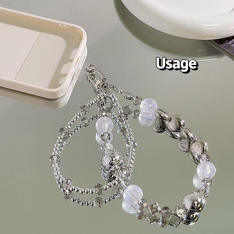 Y2K Stylish Silver Color Double Layer Beads Phone Chain Wrist Band Heart Beaded Phone Lanyard Keychain Camera Pendant Decor
Y2K Stylish Silver Color Double Layer Beads Phone Chain Wrist Band Heart Beaded Phone Lanyard Keychain Camera Pendant Decor