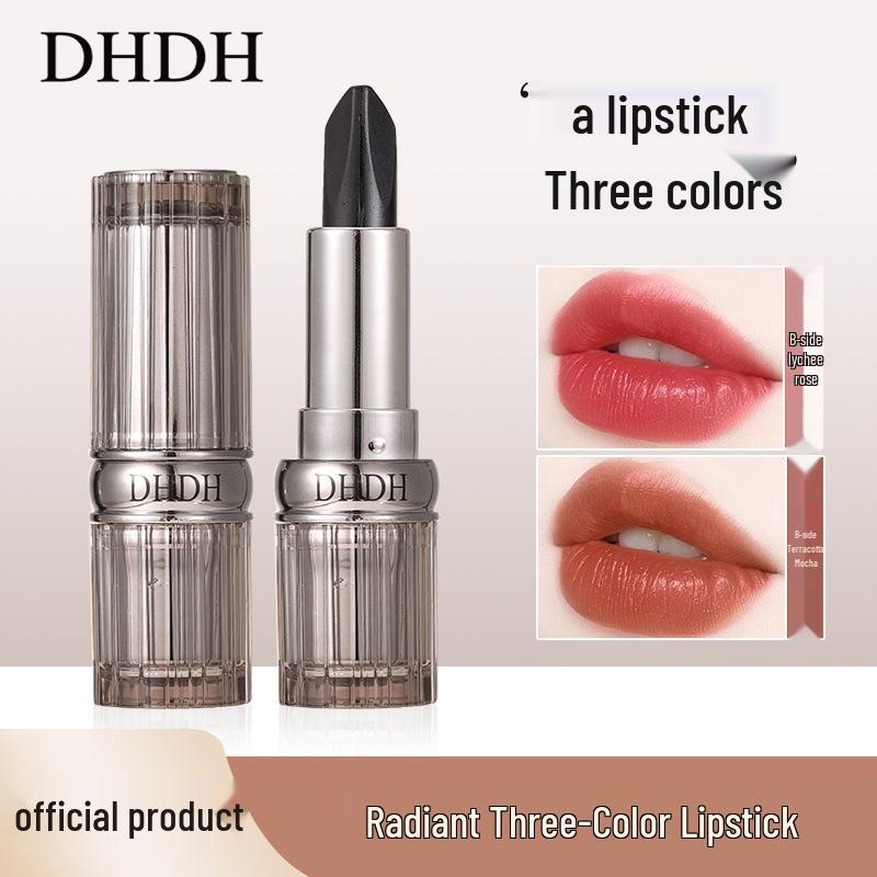 DHDH Dazzling Tricolor Matte Velvet Black Lipstick — Long-Lasting, Non-Stick, Highly Pigmented. 3.8g
DHDH Dazzling Tricolor Matte Velvet Black Lipstick — Long-Lasting, Non-Stick, Highly Pigmented. 3.8g