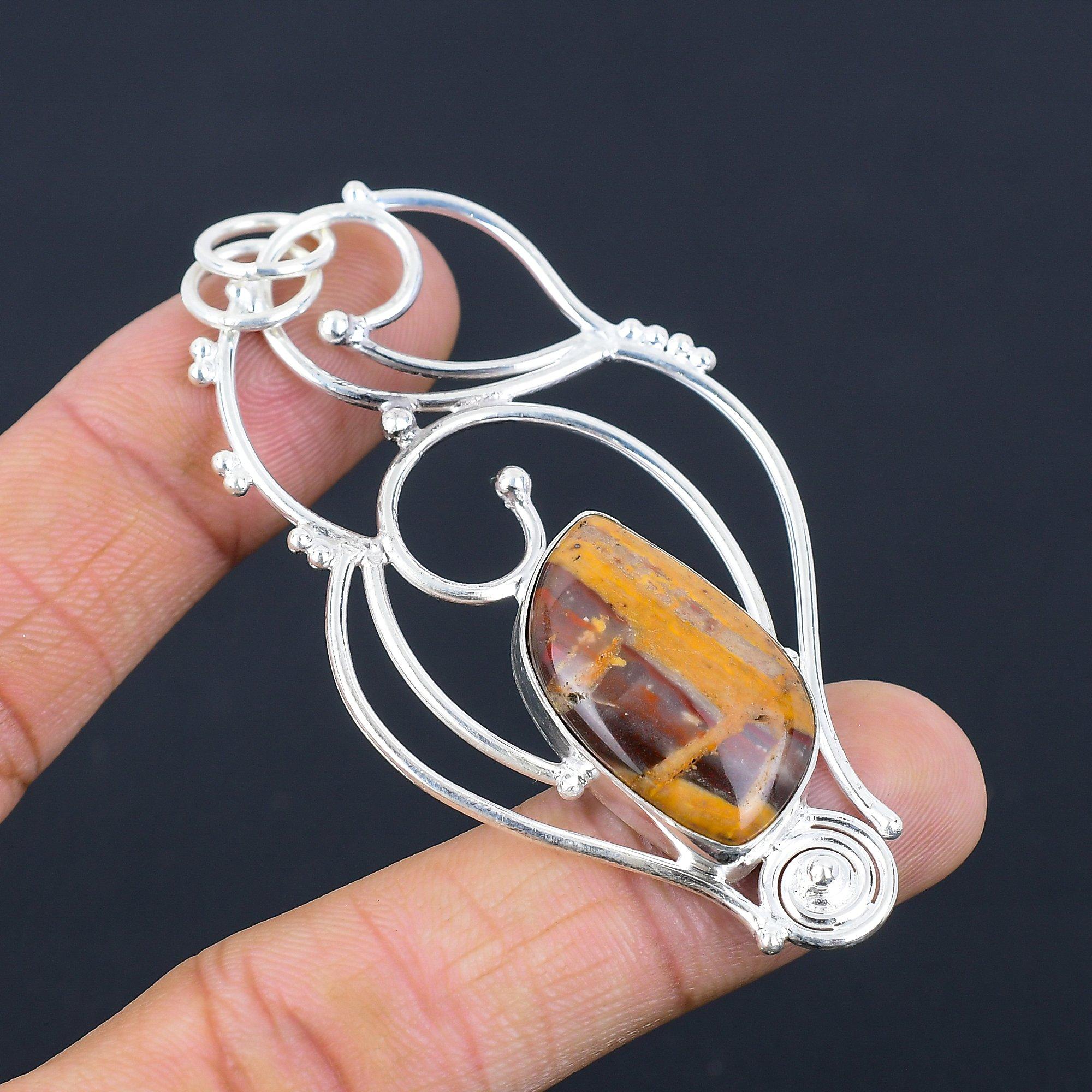 Sterling Silver Marquise Red Snakeskin Jasper Stone Handmade Bezel New Pendant
Sterling Silver Marquise Red Snakeskin Jasper Stone Handmade Bezel New Pendant