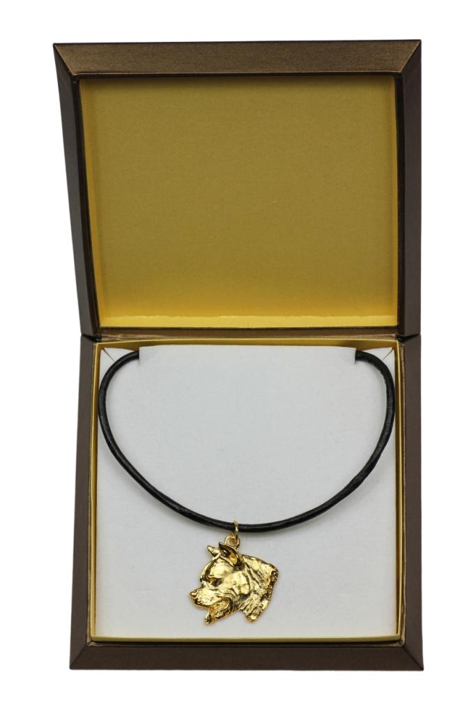 American Staffordshire Terrier, Amstaff I - Dog necklace in gift box, gold-plated pendant for dog fan, striking jewellery by Art-Dog
American Staffordshire Terrier, Amstaff I - Dog necklace in gift box, gold-plated pendant for dog fan, striking jewellery by Art-Dog