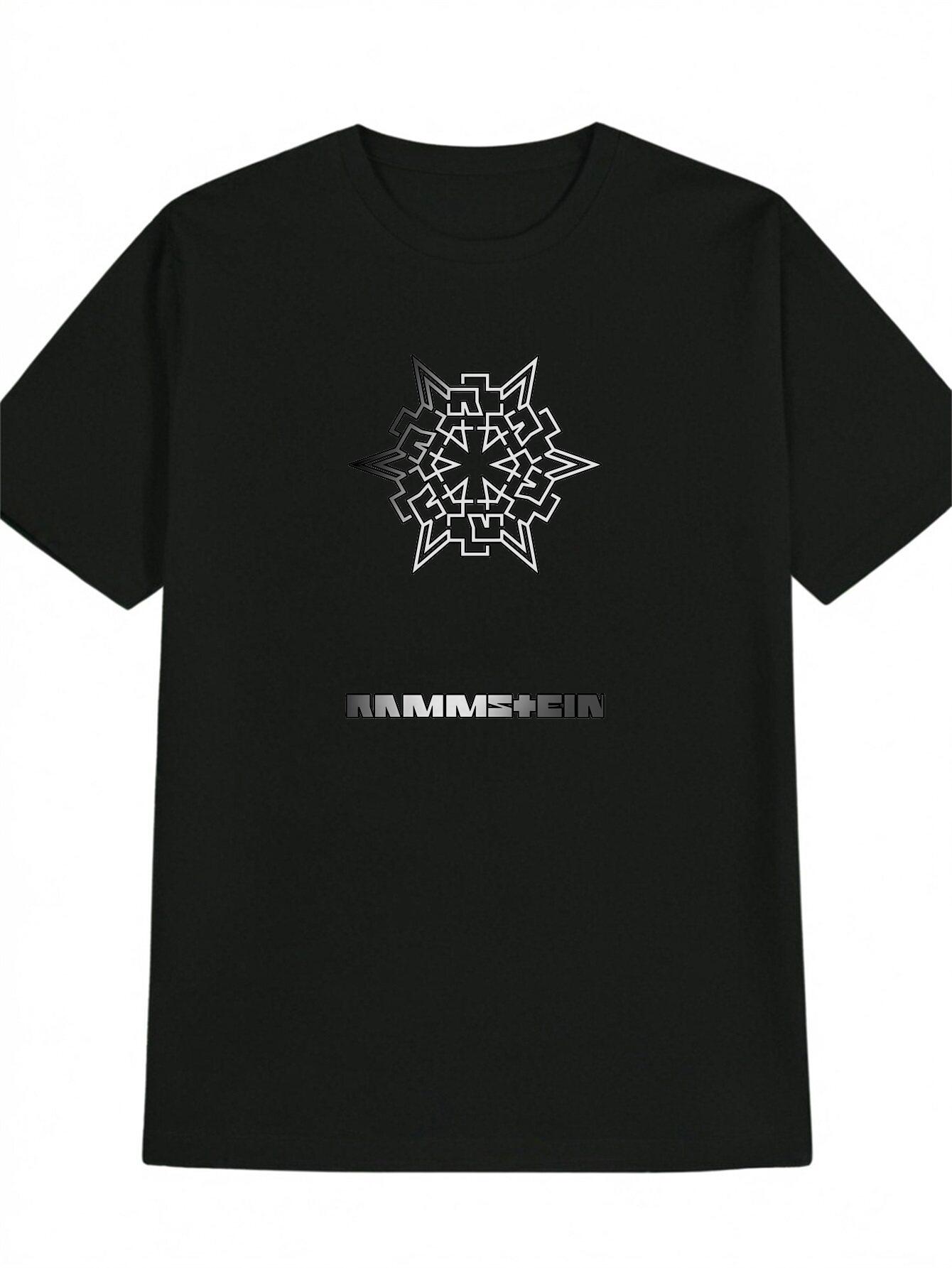 Casual Short Sleeve T-shirt with Geometric RAMMS+EIN Graphic Print - Black & White Summer Round Neck Tee M
Casual Short Sleeve T-shirt with Geometric RAMMS+EIN Graphic Print - Black & White Summer Round Neck Tee M