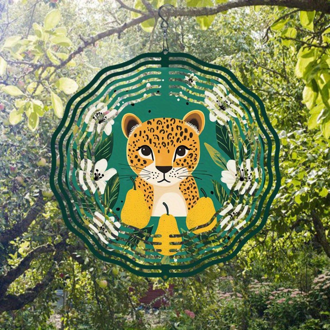 Outdoor Hanging Wind Chime with Rotating Leopard and Floral Design 360 Spinning Durable Metal Garden Decor for Christmas Thanksgiving Gift
Outdoor Hanging Wind Chime with Rotating Leopard and Floral Design 360 Spinning Durable Metal Garden Decor for Christmas Thanksgiving Gift