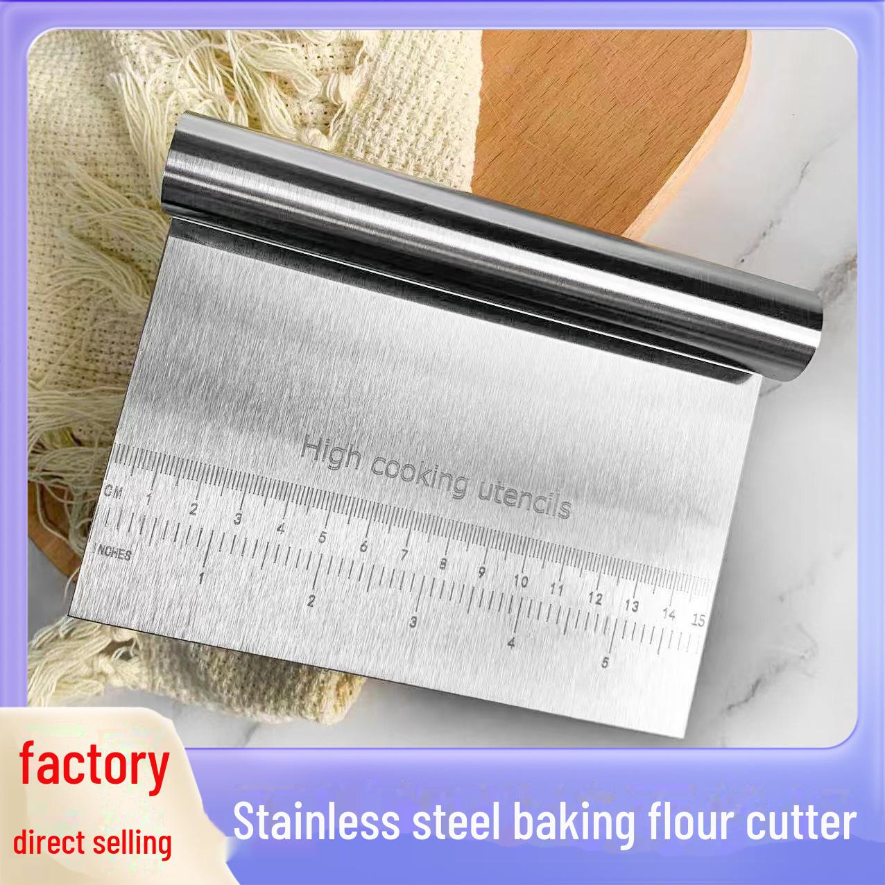 Stainless Steel Flour Cutter with Scale - Ideal for Baking, Scraping, Rolling Cakes, Rice Noodles, and More
Stainless Steel Flour Cutter with Scale - Ideal for Baking, Scraping, Rolling Cakes, Rice Noodles, and More