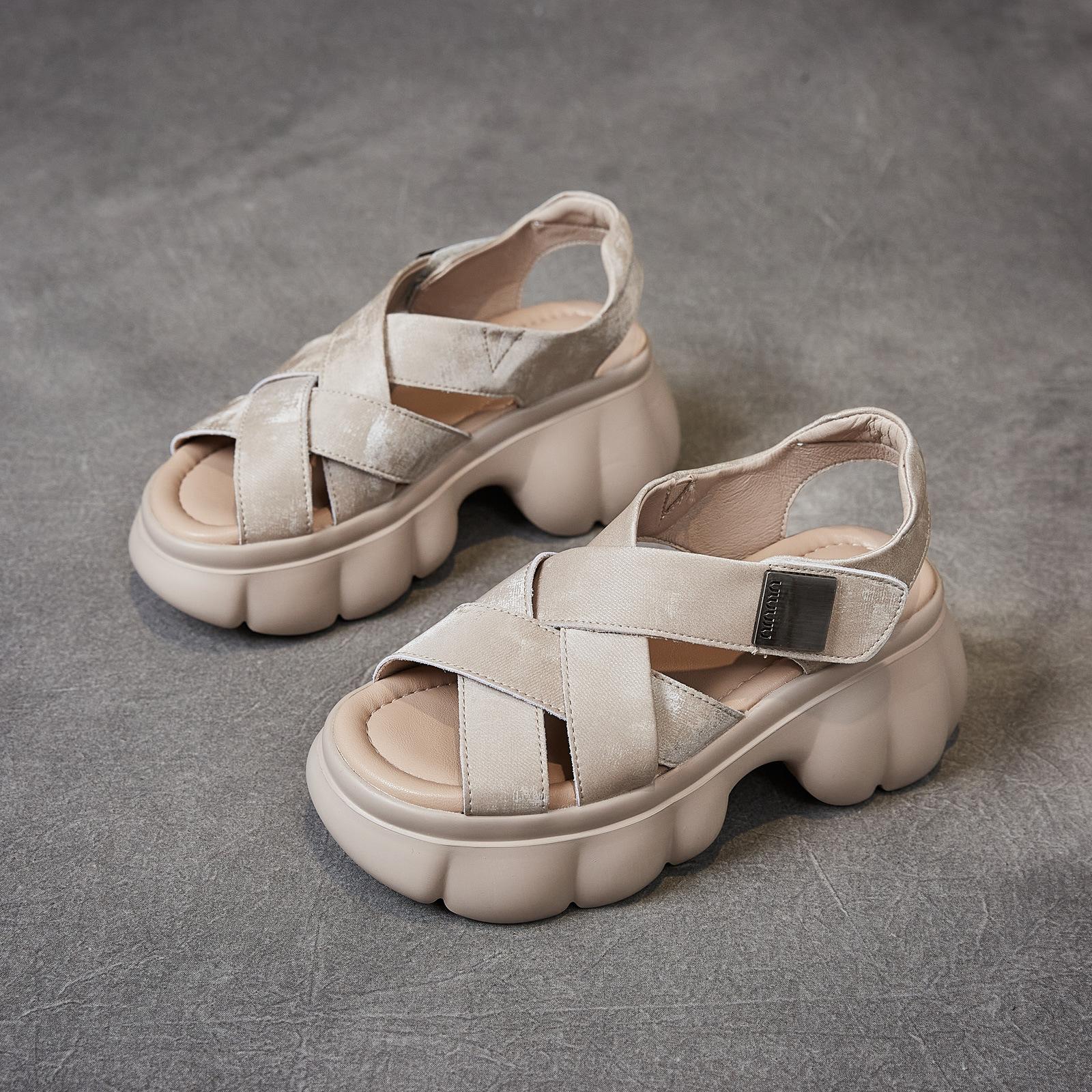 Sandals women s summer new leather Velcro thick-soled woven fish mouth sandals increase the tide of women s shoes 34 абрикосовий
Sandals women s summer new leather Velcro thick-soled woven fish mouth sandals increase the tide of women s shoes 34 абрикосовий