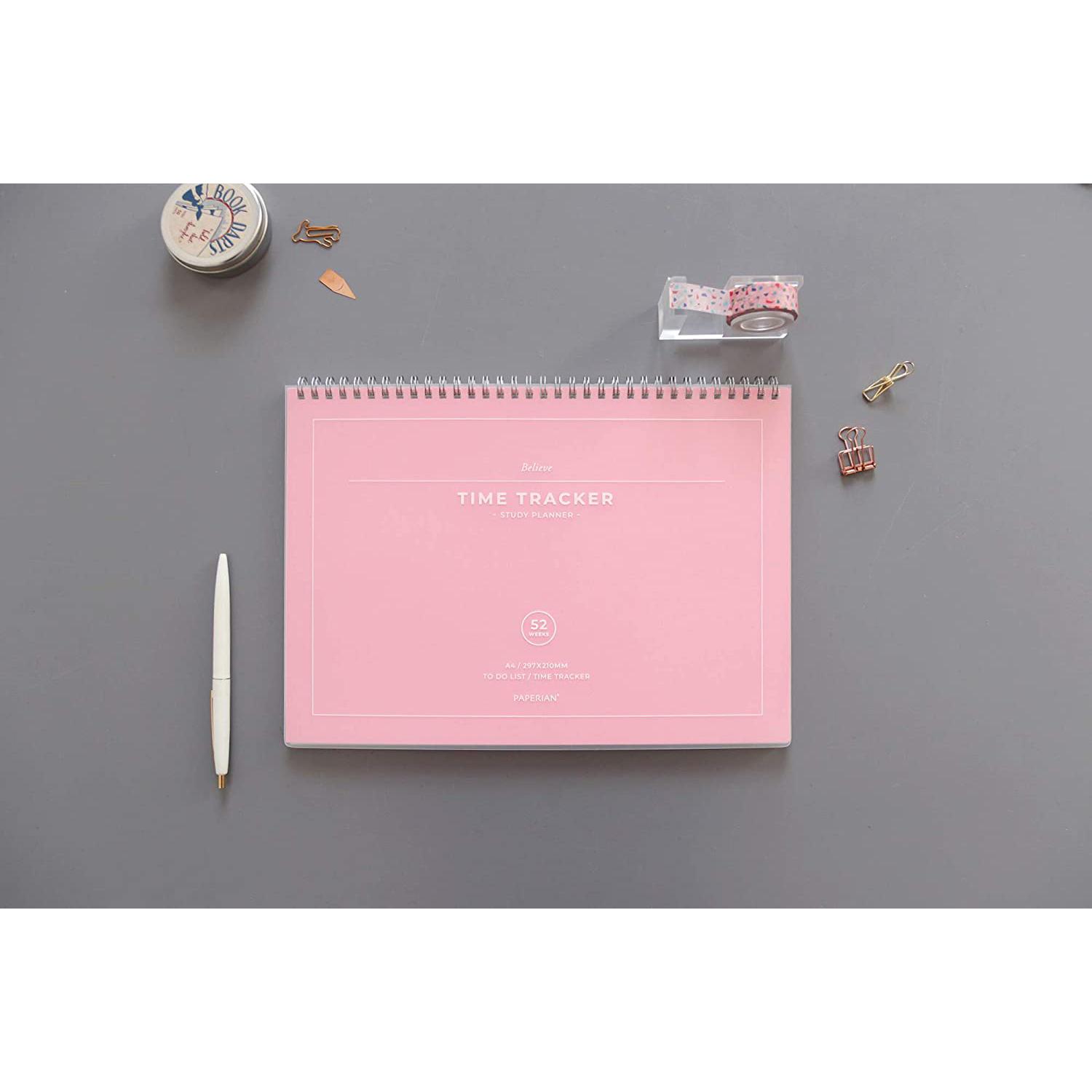 PAPERIAN Believe TIME Tracker - планировщик недатированных исследований формата A4 с проводным подключением, планировщик (розовый, сосново-зеленый, серый, фиолетовый) Pink
PAPERIAN Believe TIME Tracker - планировщик недатированных исследований формата A4 с проводным подключением, планировщик (розовый, сосново-зеленый, серый, фиолетовый) Pink