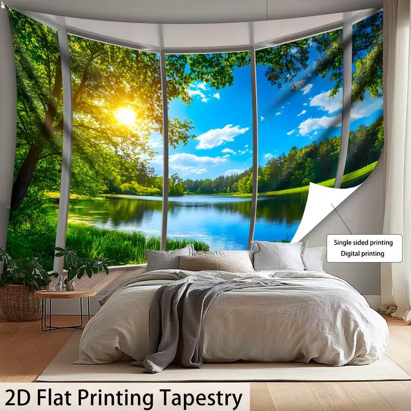 2D Outdoor Scenery Tapestry Effect View of Calm Lake and Forest Wall Hanging 47.2x31.5inch/120*80cm
2D Outdoor Scenery Tapestry Effect View of Calm Lake and Forest Wall Hanging 47.2x31.5inch/120*80cm