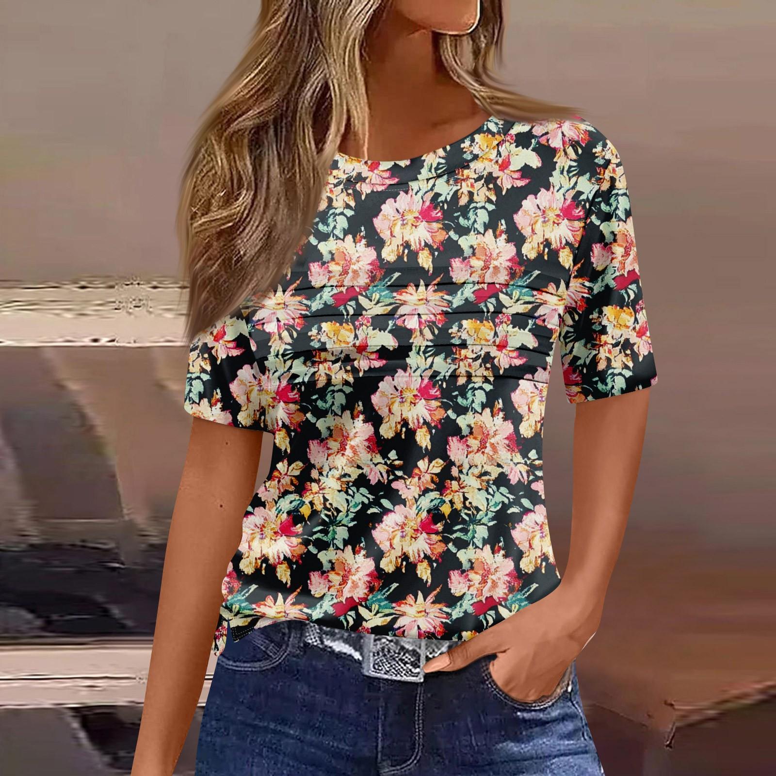 Женская плиссированная футболка с круглым вырезом и цветочным принтом, короткий рукав, топ с разрезом по низу XL арбуз красный
Женская плиссированная футболка с круглым вырезом и цветочным принтом, короткий рукав, топ с разрезом по низу XL арбуз красный