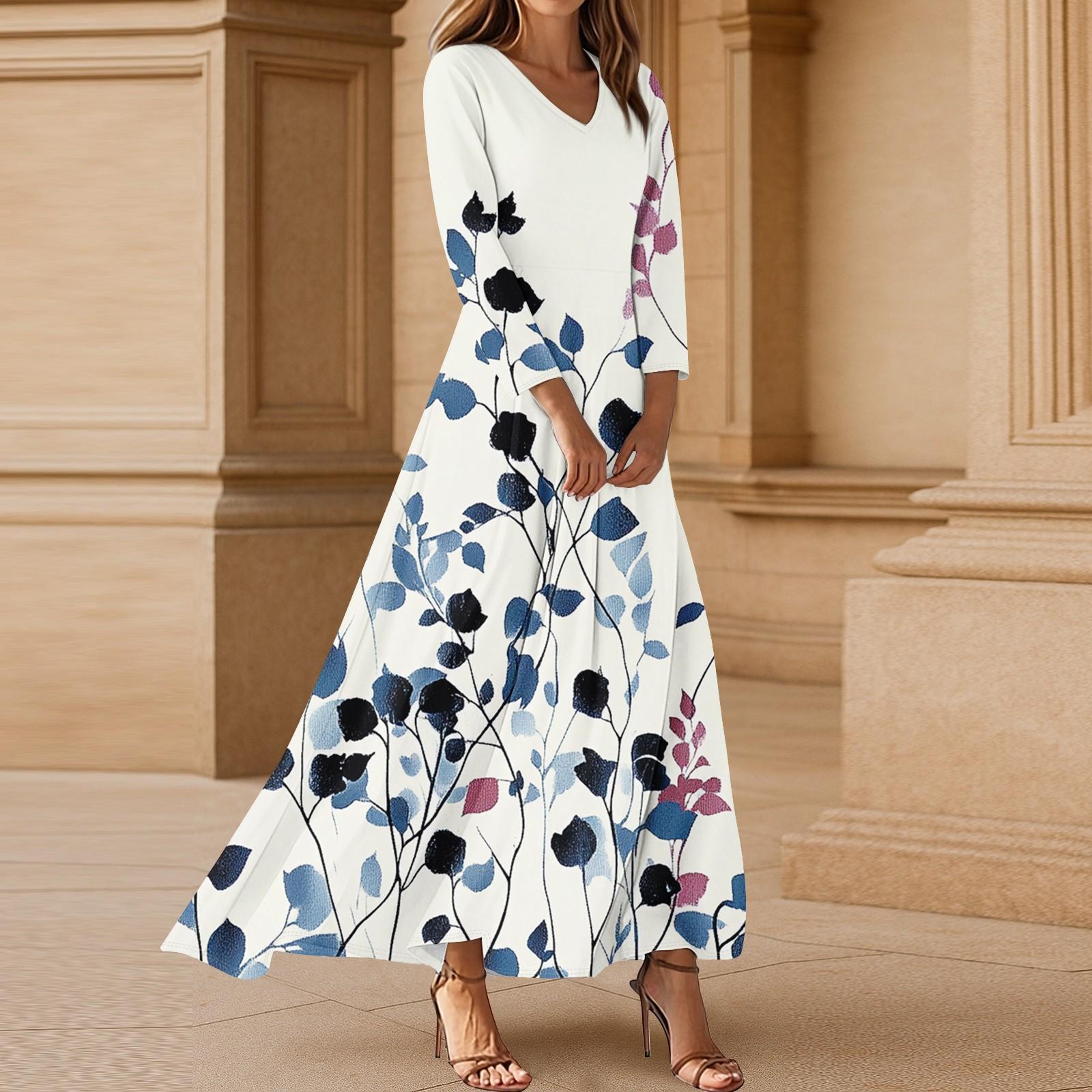 Жіноча повсякденна максі А-силуету пляжна сукня з V-подібним вирізом і рукавом 3/4 з квітковим принтом S білий
Жіноча повсякденна максі А-силуету пляжна сукня з V-подібним вирізом і рукавом 3/4 з квітковим принтом S білий