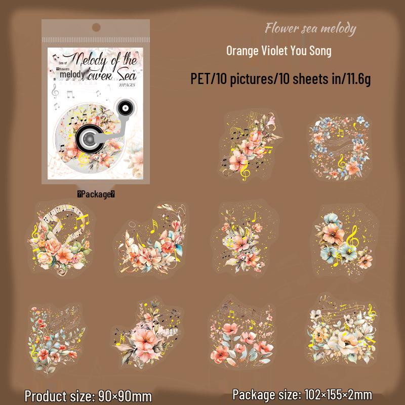 Ketchup Girl Floral Music Hot Stamping Sticker Pack: Flower Sea Melody Series - 6 Style Options
Ketchup Girl Floral Music Hot Stamping Sticker Pack: Flower Sea Melody Series - 6 Style Options