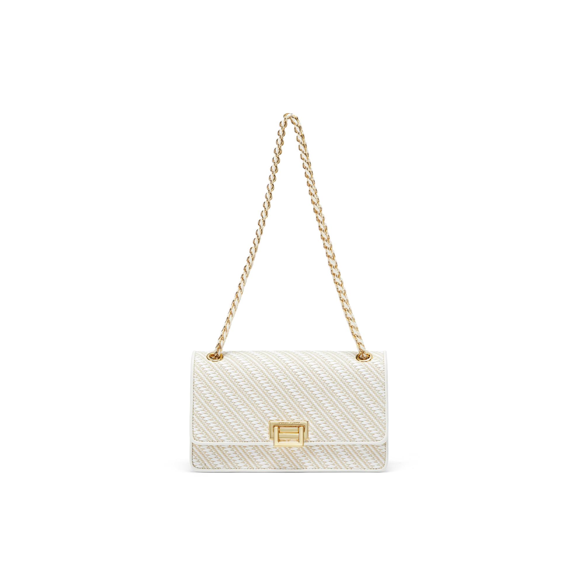 Новая маленькая квадратная сумка CHARLES&KEITH из полиуретана, сумка через плечо, сумка на плечо среднего размера, женская, белая/шоколадная CK2-20840464-10 24.1*7.1*11.9CM