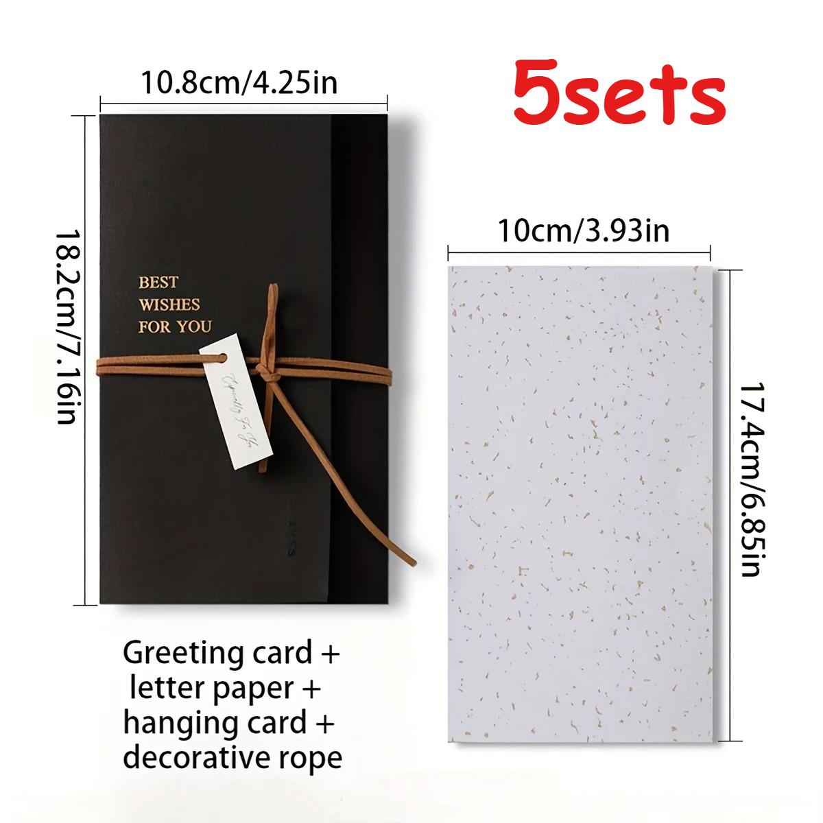 5Sets Elegant Black Greeting Cards with Personalized Tags, Ribbon Bowsand Matching Envelopes, For Party, Birthdays, Weddings
5Sets Elegant Black Greeting Cards with Personalized Tags, Ribbon Bowsand Matching Envelopes, For Party, Birthdays, Weddings