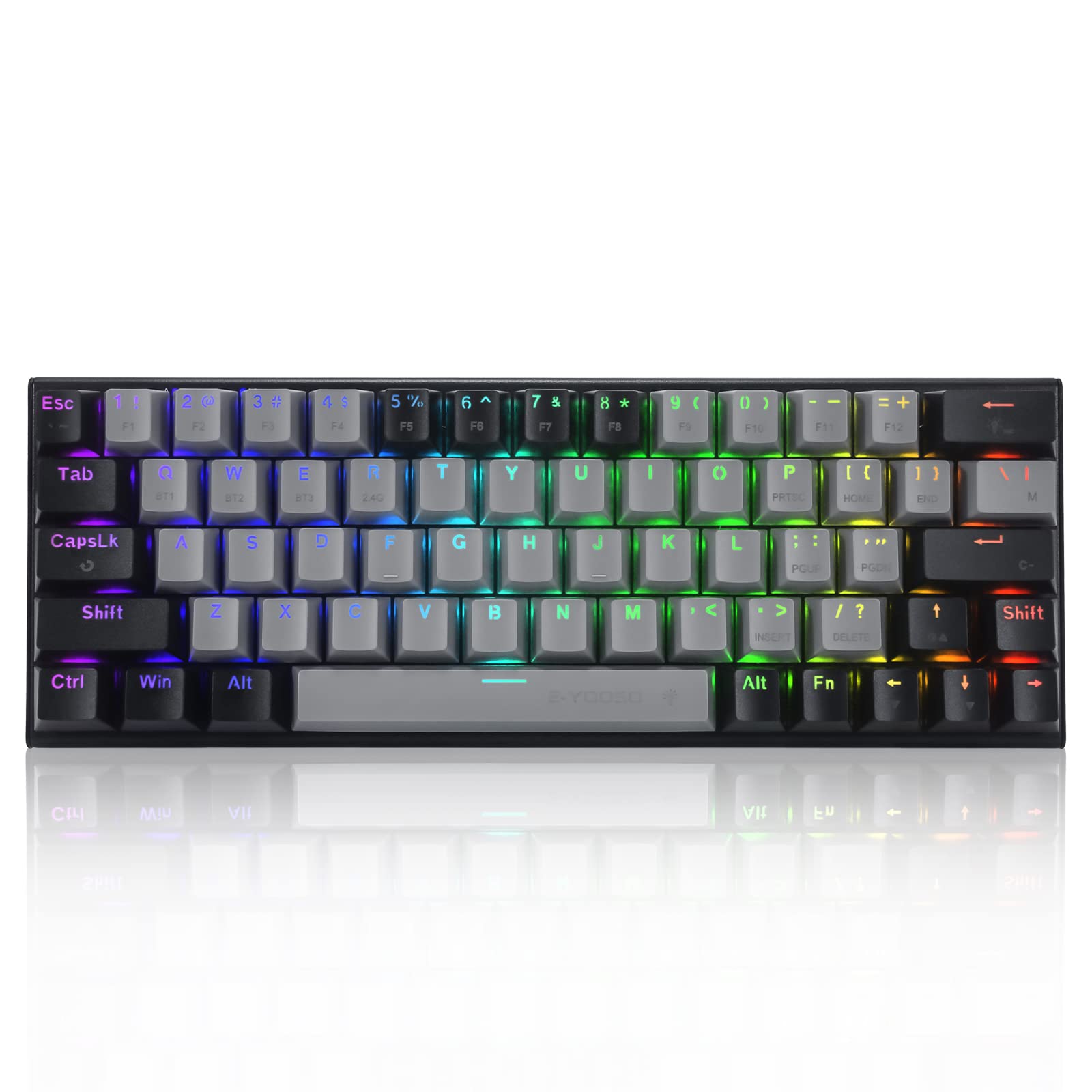 Gaming Keyboard 63 Keys Mechanical Keyboard with Red Axis Wireless and USB Wired Rechargeable RGB Luminous LED Backlight Small and Compact Design
Gaming Keyboard 63 Keys Mechanical Keyboard with Red Axis Wireless and USB Wired Rechargeable RGB Luminous LED Backlight Small and Compact Design