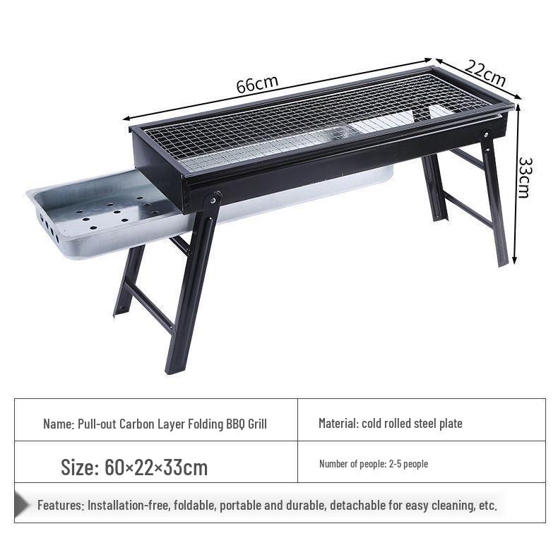 Portable Outdoor Folding Charcoal Grill for Picnics and Parties
Portable Outdoor Folding Charcoal Grill for Picnics and Parties