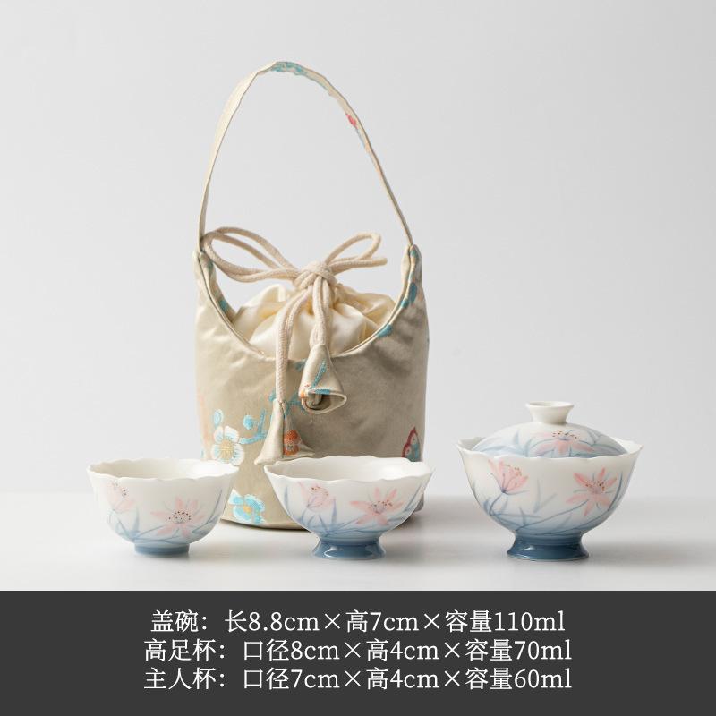 Hand-painted Orchid Travel Tea Set Kit Boutique 1 Bowl 2 Cups Tea Maker Organizer Portable Picnic Handbag Accessories Ornaments
Hand-painted Orchid Travel Tea Set Kit Boutique 1 Bowl 2 Cups Tea Maker Organizer Portable Picnic Handbag Accessories Ornaments