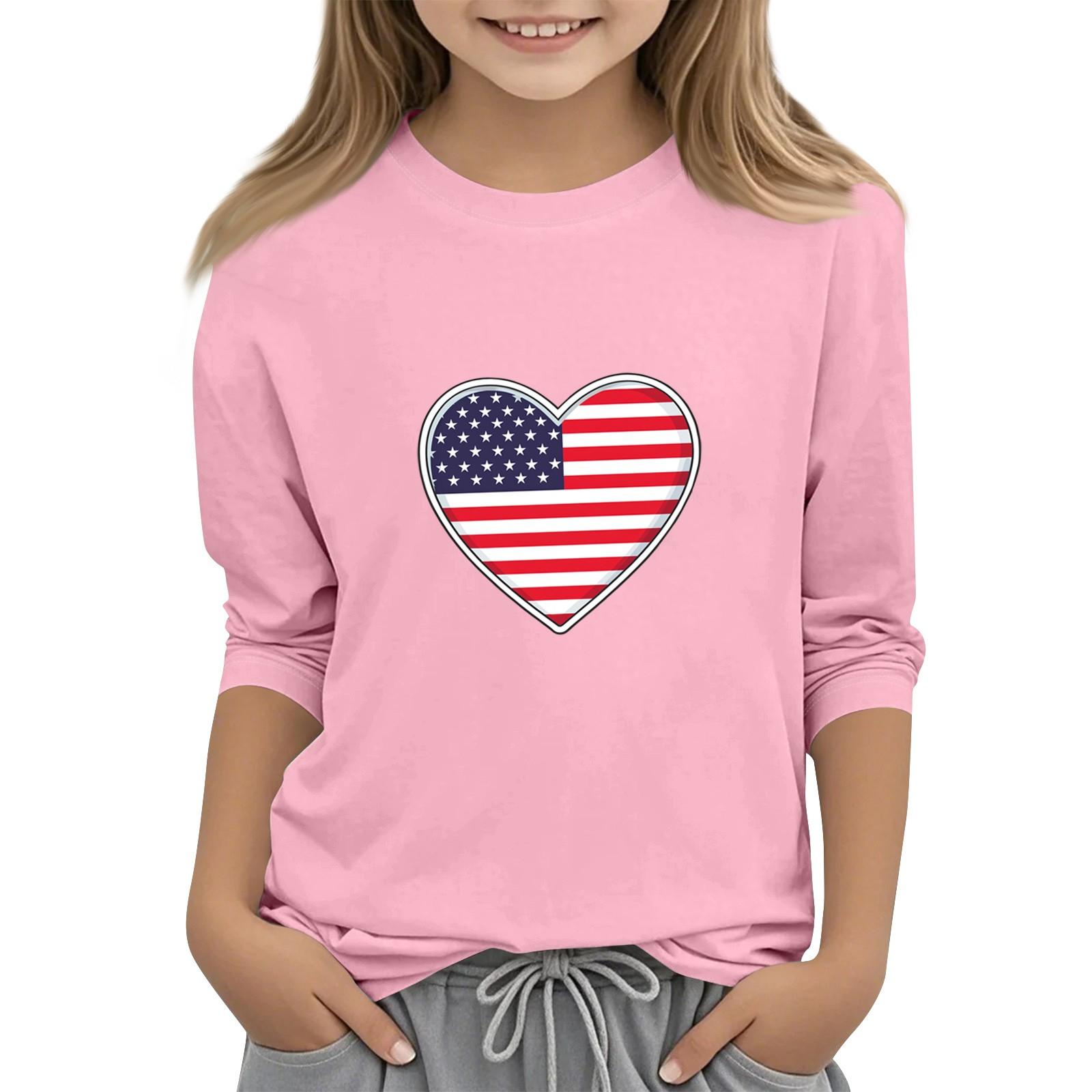 Детская футболка с круглым вырезом и рукавом три четверти, повседневный топ ко Дню независимости 130 розовый
Детская футболка с круглым вырезом и рукавом три четверти, повседневный топ ко Дню независимости 130 розовый