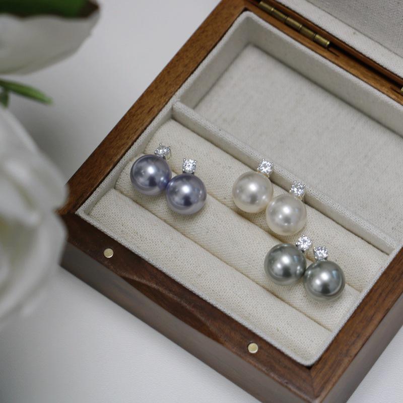 2024 Lavender South Sea Akoya Pearl & Zircon Earrings, 5A Grade, 925 Sterling Silver, Perfectly Round
2024 Lavender South Sea Akoya Pearl & Zircon Earrings, 5A Grade, 925 Sterling Silver, Perfectly Round