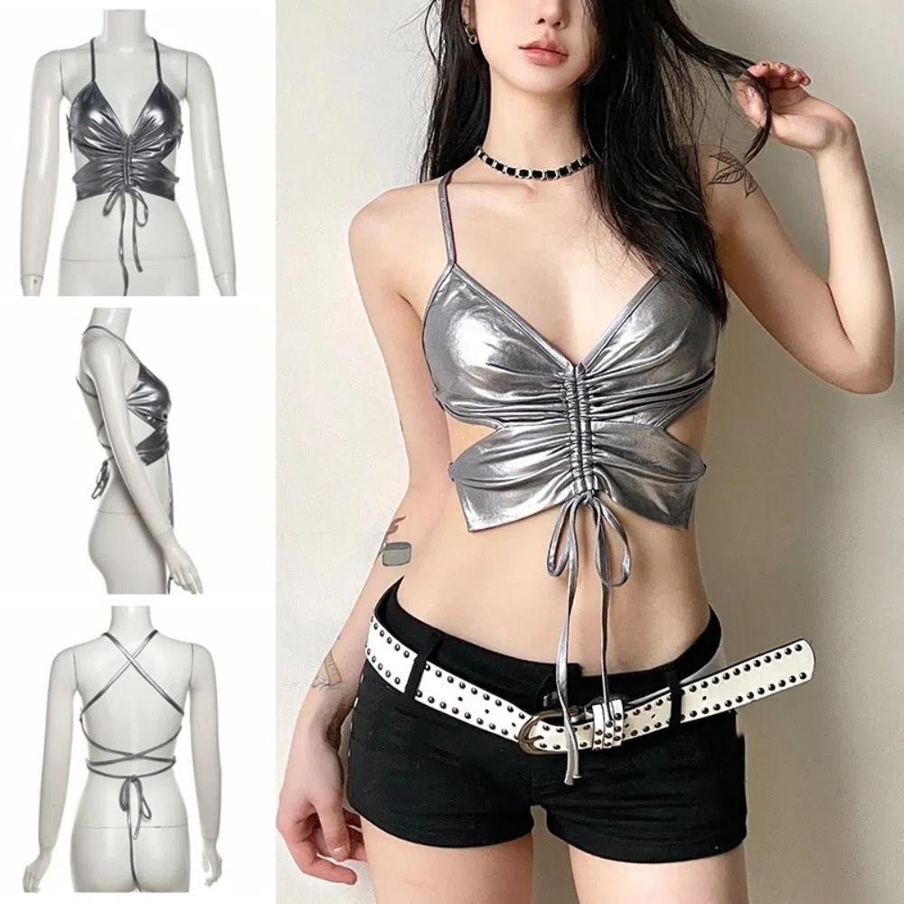 Glossy Punk Butterfly Vest Slim fit Neck Halter Top Harajuku Y2K Slim Crop Tops Ins L срібний
Glossy Punk Butterfly Vest Slim fit Neck Halter Top Harajuku Y2K Slim Crop Tops Ins L срібний