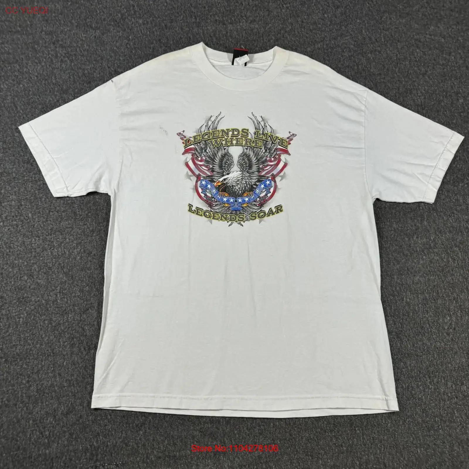 Hot Leathers T Shirt Mens XL White Legends Live Where Soar Bald Eagle vintage Washed fashion designer clothes Slightly 5XL різнокольоровий
Hot Leathers T Shirt Mens XL White Legends Live Where Soar Bald Eagle vintage Washed fashion designer clothes Slightly 5XL різнокольоровий