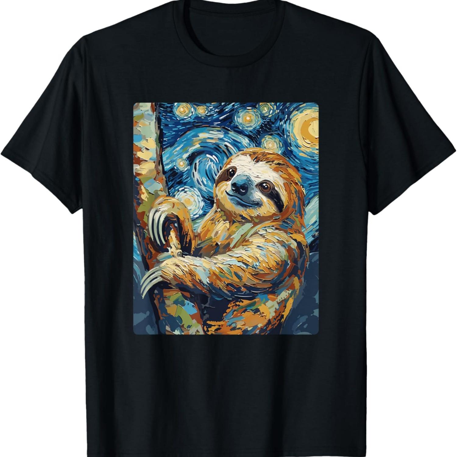 Art Funny Sloth Painting Artist Starry Night T-Shirt S
Art Funny Sloth Painting Artist Starry Night T-Shirt S