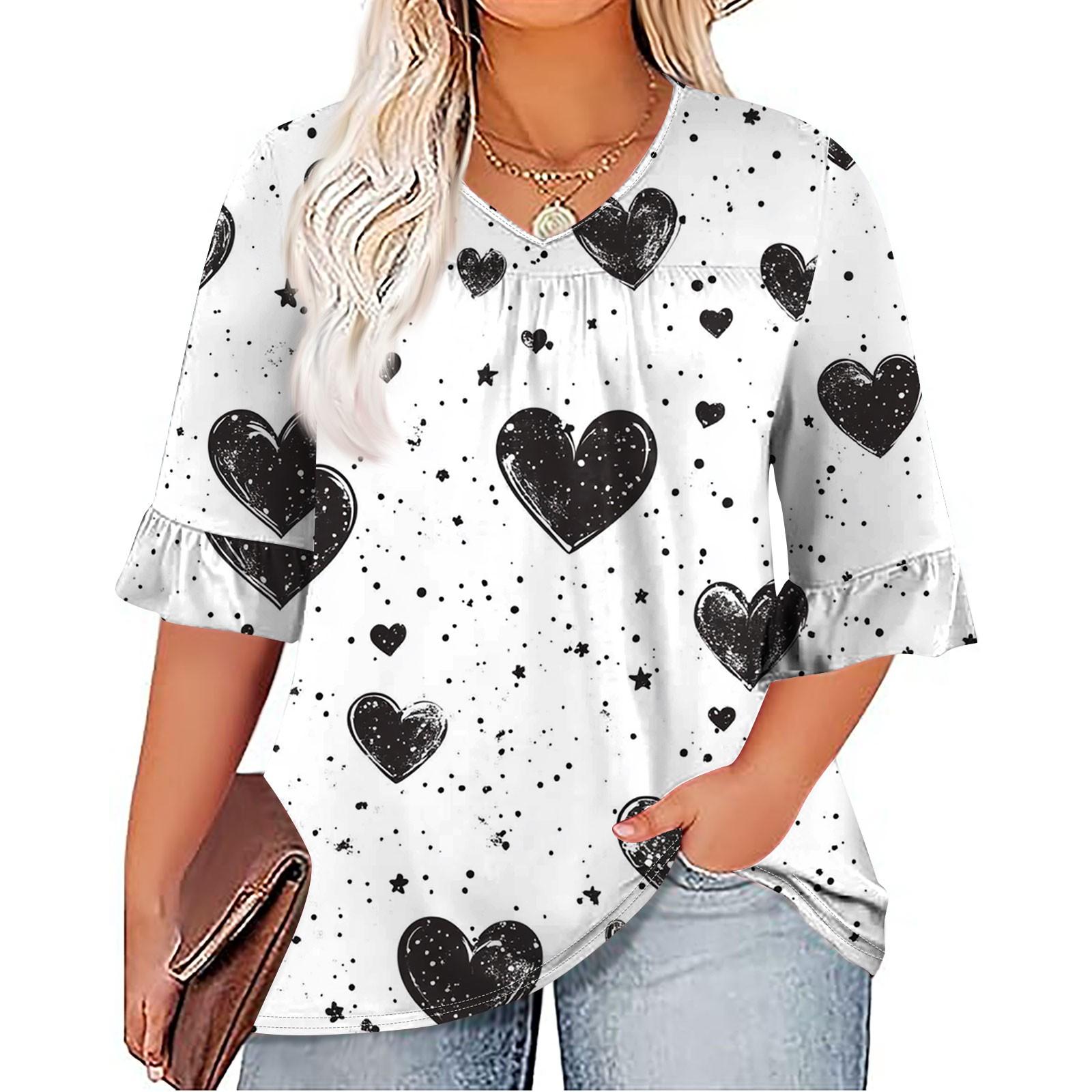 Женская мода, повседневная плиссированная футболка с v-образным вырезом и принтом, семиминутная футболка с рюшами и рукавами, топы больших размеров XXXL
Женская мода, повседневная плиссированная футболка с v-образным вырезом и принтом, семиминутная футболка с рюшами и рукавами, топы больших размеров XXXL