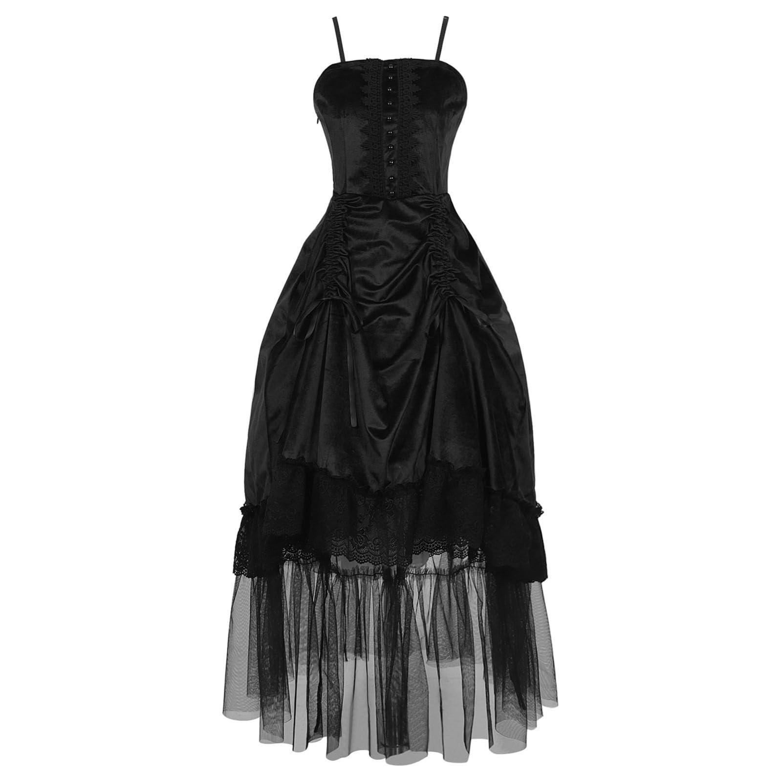 2025 Dark Steampunk Vintage Party Dress Spaghetti Straps Sexy Witch Cosplay Costume Dark Birthday Role Playing Dress S
2025 Dark Steampunk Vintage Party Dress Spaghetti Straps Sexy Witch Cosplay Costume Dark Birthday Role Playing Dress S