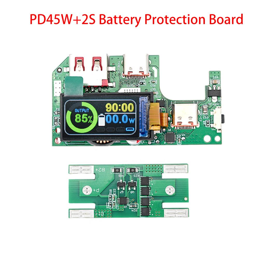 PD45W/65W Fast Charging Power Bank Board 2S/3S Battery Protection Board 0.96 TFT Color Screen DIY Mobile Power Module Type-C USB
PD45W/65W Fast Charging Power Bank Board 2S/3S Battery Protection Board 0.96 TFT Color Screen DIY Mobile Power Module Type-C USB