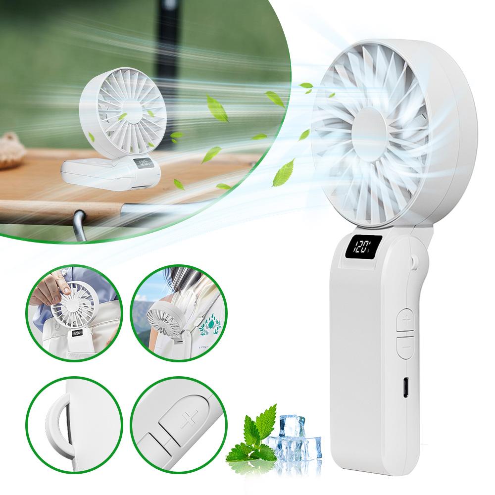 Portable Handheld Fan Extreme Wind Power 102°Angle Adjustable Desk Fan with USB Rechargeable,Seven fan blades,digital display білий
Portable Handheld Fan Extreme Wind Power 102°Angle Adjustable Desk Fan with USB Rechargeable,Seven fan blades,digital display білий