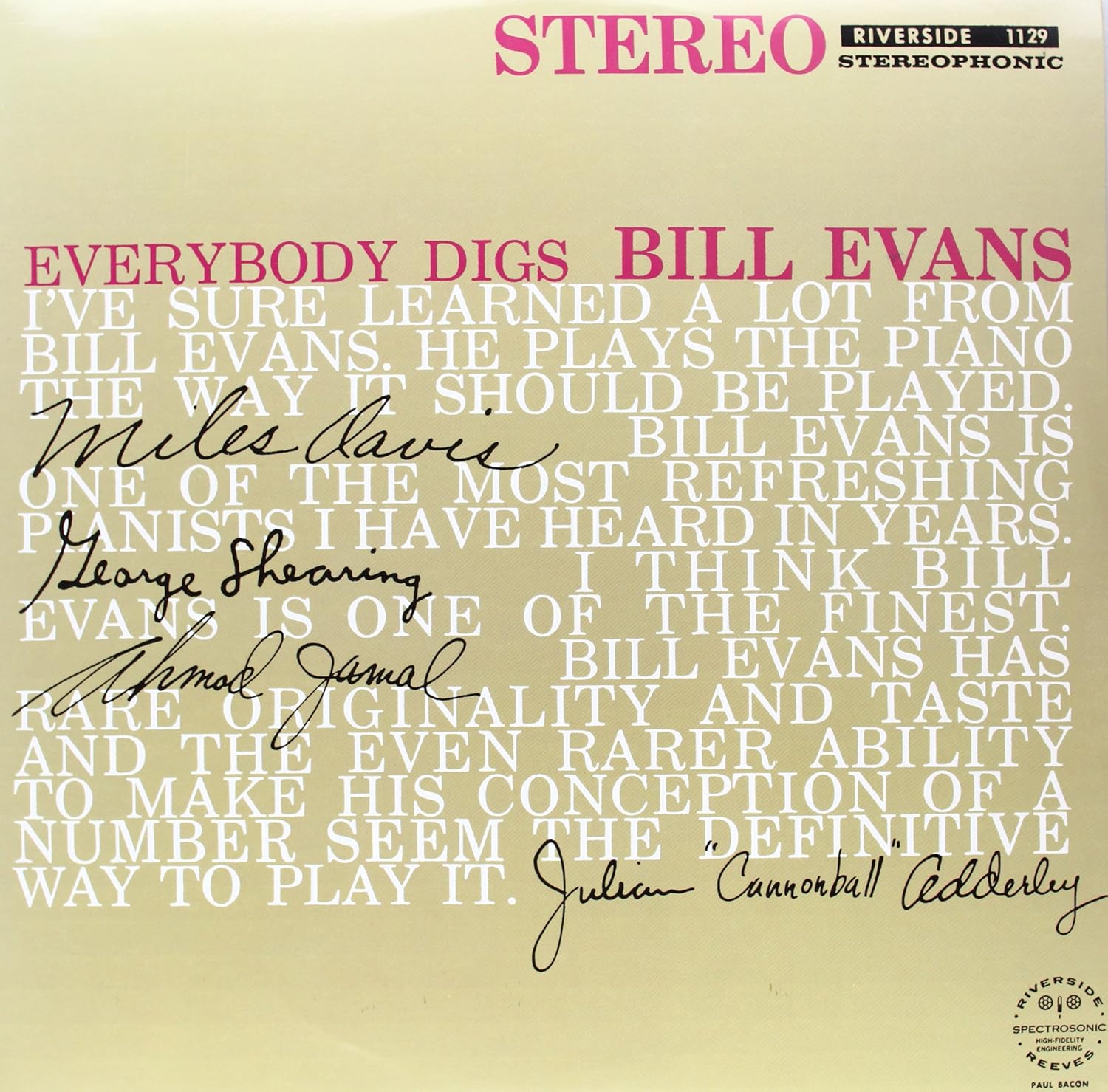 LP Record BILL EVANS TRIO - Everybody Digs Bill Evans OJC068 Original Jazz C 2015 US Jazz
LP Record BILL EVANS TRIO - Everybody Digs Bill Evans OJC068 Original Jazz C 2015 US Jazz