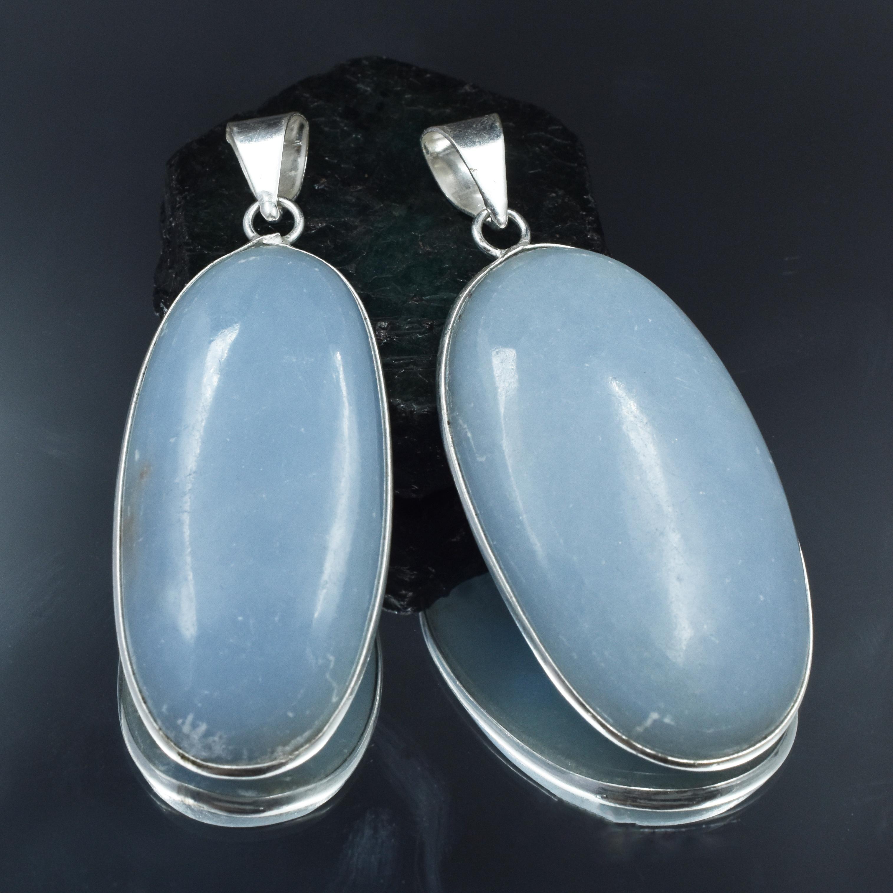 Pair Angelite 142.35 Ct Pendant Healing Stone 925 Silver Oval Cut Gemstone AR-1753
Pair Angelite 142.35 Ct Pendant Healing Stone 925 Silver Oval Cut Gemstone AR-1753