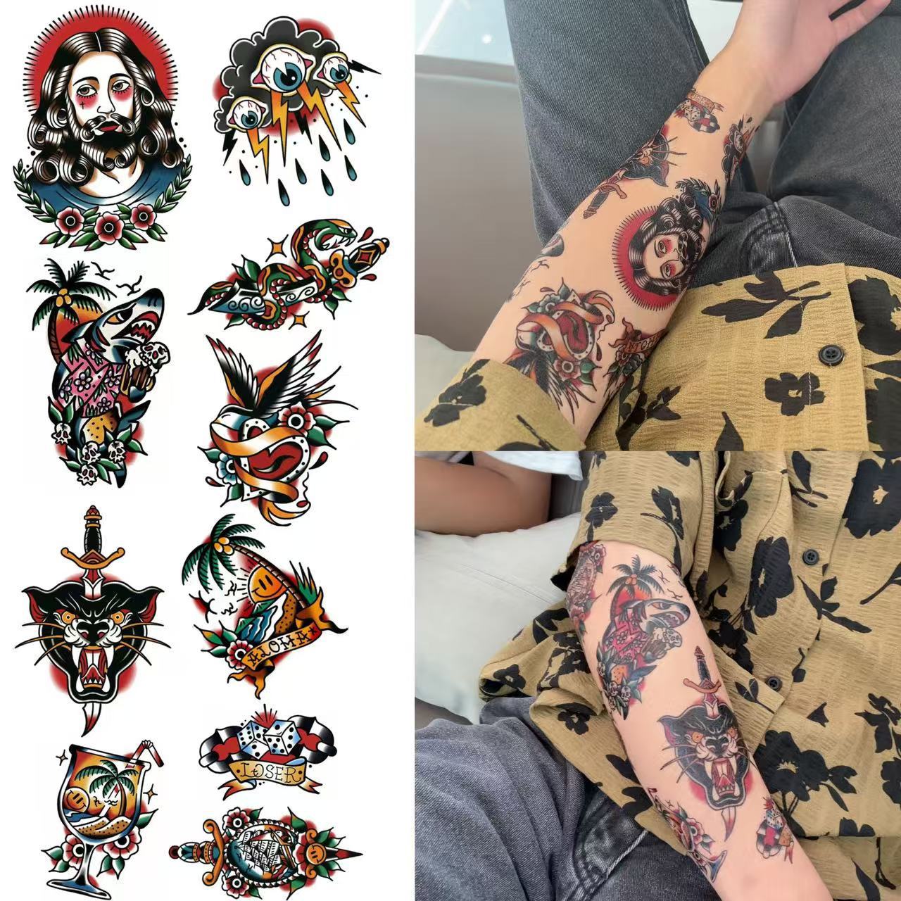 Colorful European and American style patchwork flower arm tattoo stickers are waterproof, wear-resistant, and long-lasting3-5Days
Colorful European and American style patchwork flower arm tattoo stickers are waterproof, wear-resistant, and long-lasting3-5Days