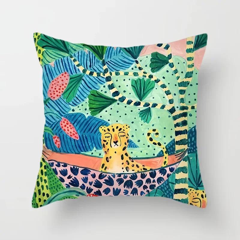 Animal Forest Throw Pillows Cushion Cover Tropical Palm Plant Flower Bohemian pillow Decorative Pillowcase for sofa,(4) 66x66cm
Animal Forest Throw Pillows Cushion Cover Tropical Palm Plant Flower Bohemian pillow Decorative Pillowcase for sofa,(4) 66x66cm