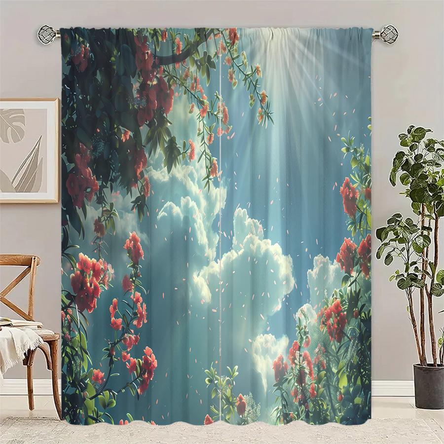2 Pcs Flowers And The Sky Print Curtains,Suitable For Bedroom,Living Room Kitchen Decoration,Home Decoration,Window Decoration 14Wx59L(35x150CM)x2&Rod Pocket
2 Pcs Flowers And The Sky Print Curtains,Suitable For Bedroom,Living Room Kitchen Decoration,Home Decoration,Window Decoration 14Wx59L(35x150CM)x2&Rod Pocket