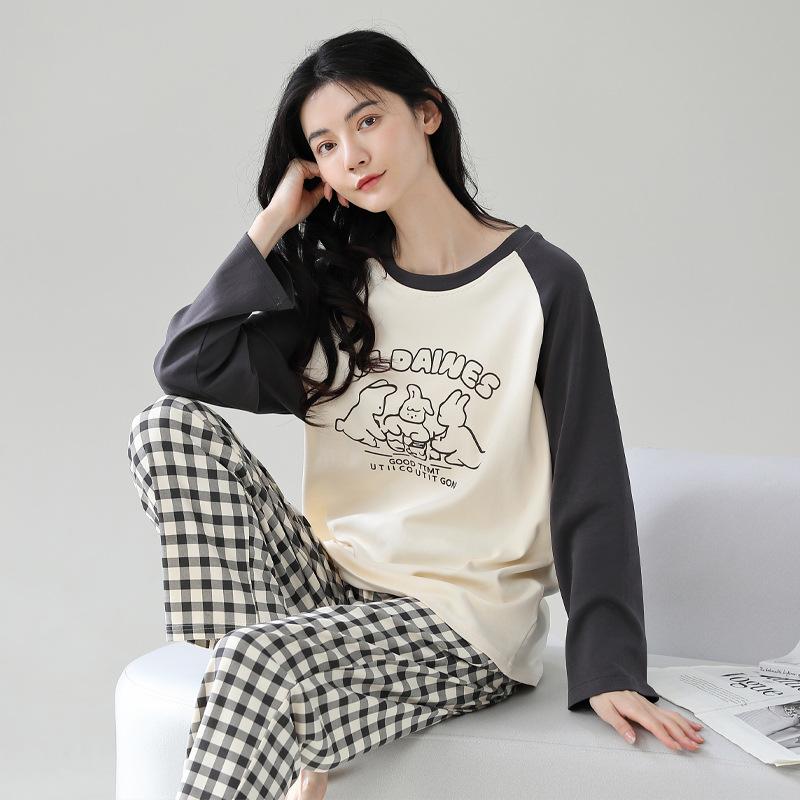 Хлопковый пижамный комплект женский, свободного кроя, одежда для сна, с длинным рукавом, двухпредметный, домашняя одежда, удобный наряд, варианты больших размеров, дышащая ткань M
Хлопковый пижамный комплект женский, свободного кроя, одежда для сна, с длинным рукавом, двухпредметный, домашняя одежда, удобный наряд, варианты больших размеров, дышащая ткань M