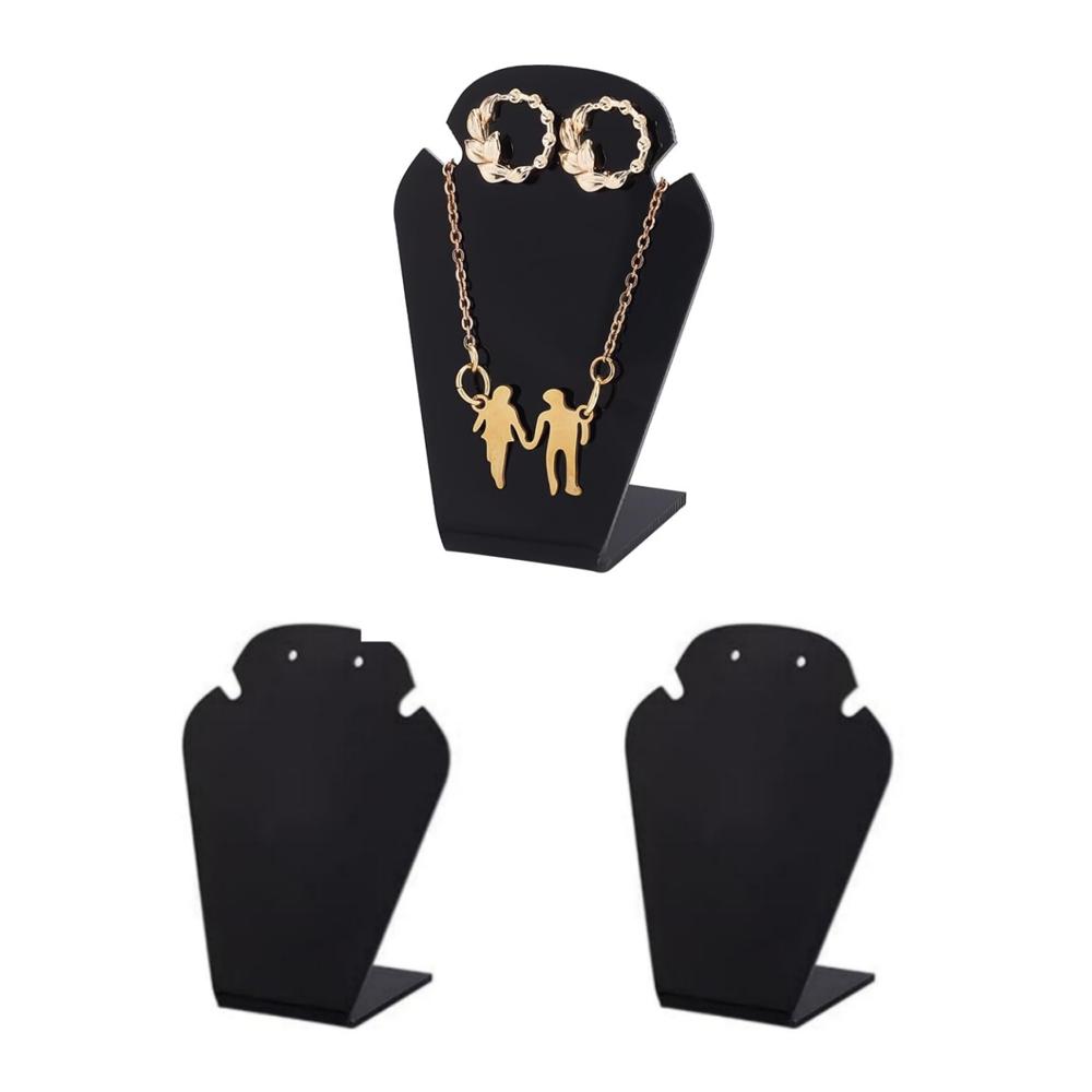 New 3Pcs Black Acrylic Jewelry Necklace & Earring Display Bust Stand For Home Closet
New 3Pcs Black Acrylic Jewelry Necklace & Earring Display Bust Stand For Home Closet
