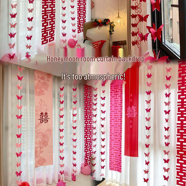 Wedding Room Decoration Set: Butterfly Decor for Bedroom & Living Room with Pull Flowers and Curtain Pendants
Wedding Room Decoration Set: Butterfly Decor for Bedroom & Living Room with Pull Flowers and Curtain Pendants