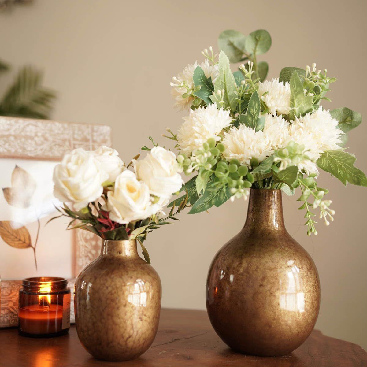 Antique Golden Metal Flower Vase for Home Decor| Table Decorative Flower Pot for Gifting | (Pack of 2, Gold) (Flower not Included)
Antique Golden Metal Flower Vase for Home Decor| Table Decorative Flower Pot for Gifting | (Pack of 2, Gold) (Flower not Included)
