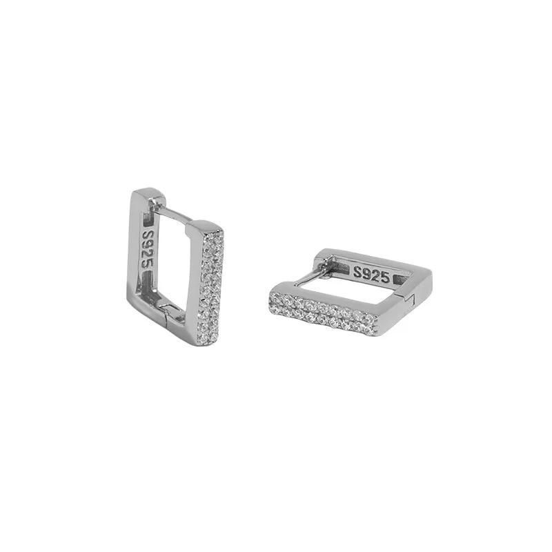 Simple 925 Sterling Silver Crystal Rectangle Hoop Earrings for Women Wedding Party Jewelry Gift Pendientes Mujer Moda серебряный
Simple 925 Sterling Silver Crystal Rectangle Hoop Earrings for Women Wedding Party Jewelry Gift Pendientes Mujer Moda серебряный
