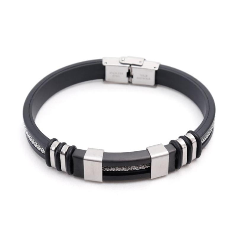 Man Bracelets Stainless Steel Casual Adjustable Bracelet For Men Waterproof Silicone Bangles Black Wristband Punk Trendy Jewelry
Man Bracelets Stainless Steel Casual Adjustable Bracelet For Men Waterproof Silicone Bangles Black Wristband Punk Trendy Jewelry