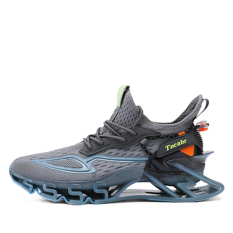 Мужская сверхлегкая повседневная спортивная обувь из тканого материала TPR, нескользящая износостойкая мужская обувь 46 серый
