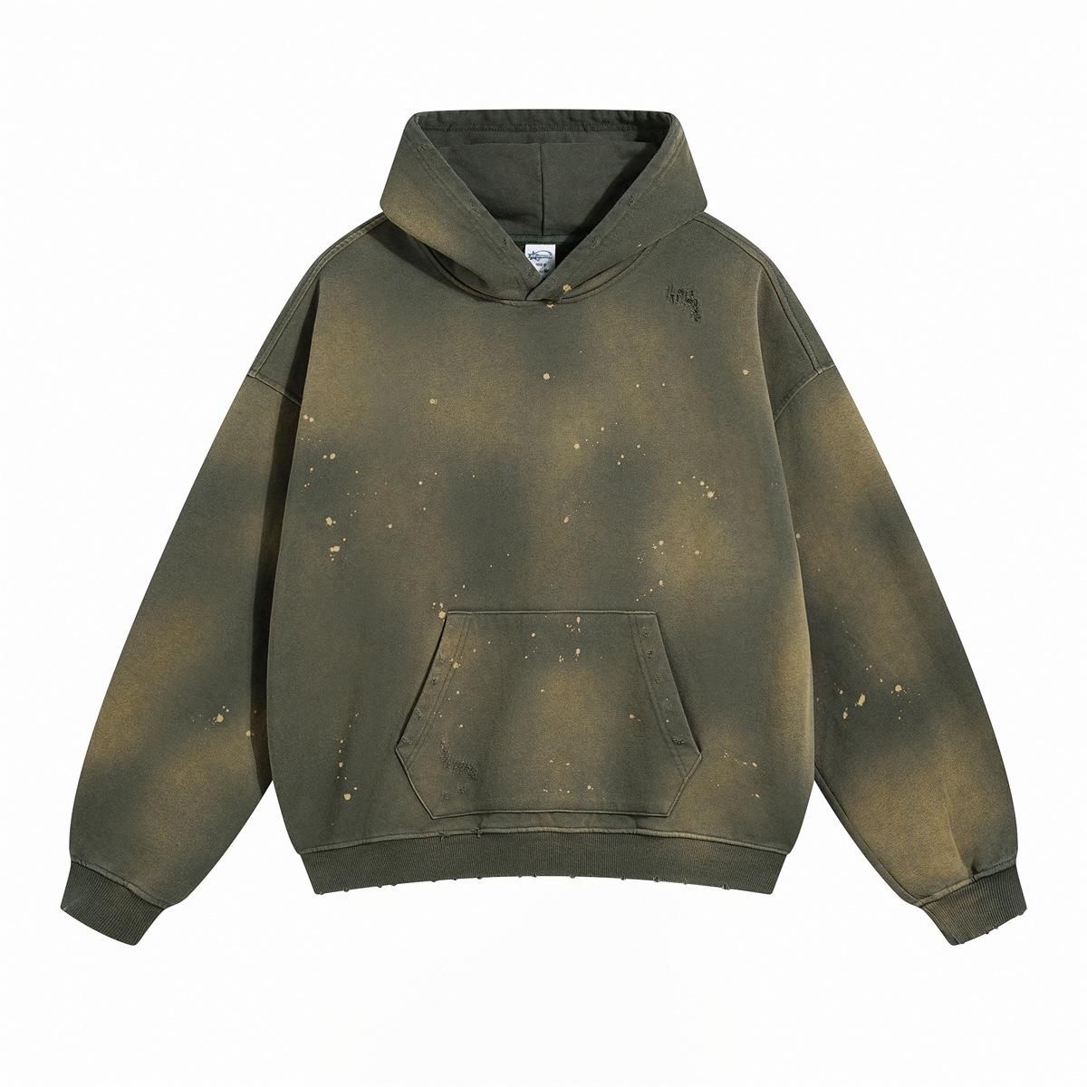 European & American High Street Distressed Ink Splash Oversized Hoodies M зелений
European & American High Street Distressed Ink Splash Oversized Hoodies M зелений