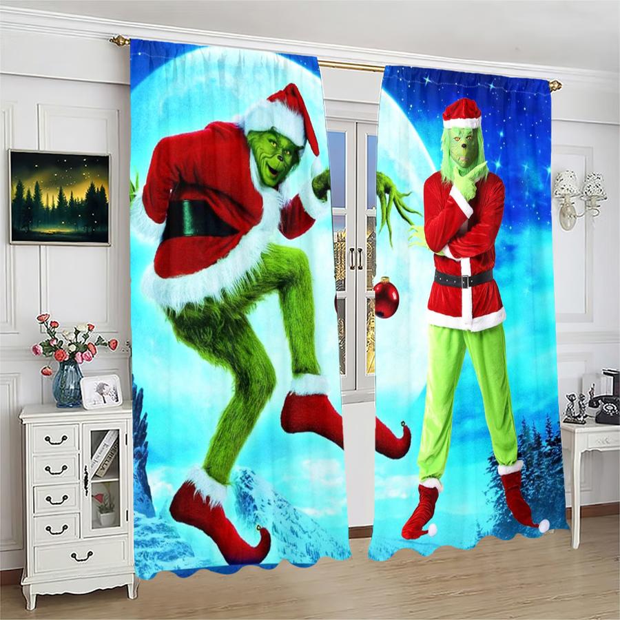 Green Santa Claus Printed Curtains, Pole Bag Curtains, Christmas Decorations, Home Decorations, Room Decorations 14Wx39L(35x100CM)x2&Rod Pocket
Green Santa Claus Printed Curtains, Pole Bag Curtains, Christmas Decorations, Home Decorations, Room Decorations 14Wx39L(35x100CM)x2&Rod Pocket