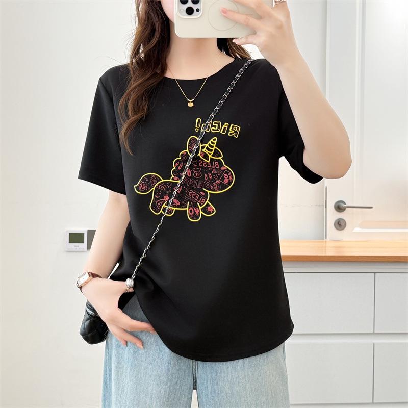 2026 Summer Plus Size Slimming Printed T-shirt for Chubby Girls - Round Neck Short Sleeve Pullover 3XL чорний
2026 Summer Plus Size Slimming Printed T-shirt for Chubby Girls - Round Neck Short Sleeve Pullover 3XL чорний