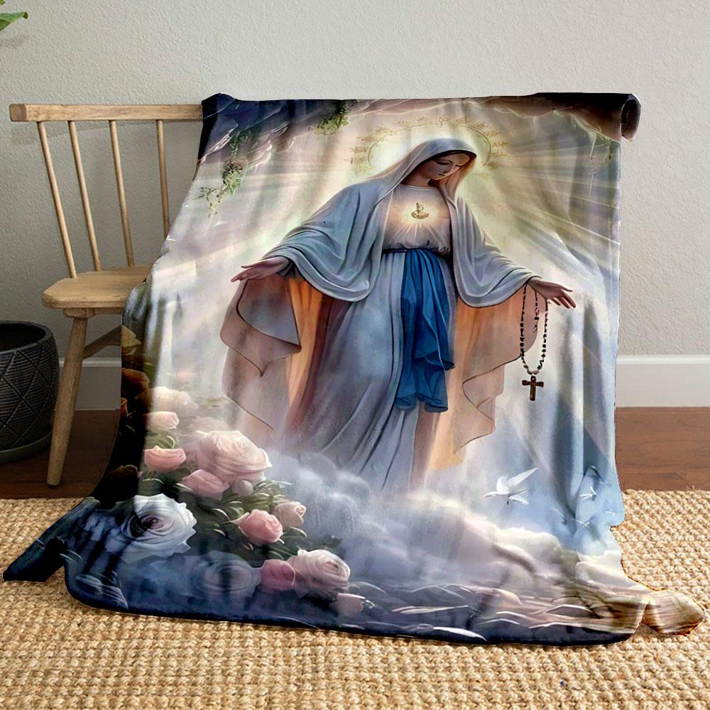 Blessed Mother Rosary Floral Throw Blanket Printed Blanket for Living Room Bed Couch lunch break Soft Cozy Blanket for Friend s festival Gift 80cm x 120cm
Blessed Mother Rosary Floral Throw Blanket Printed Blanket for Living Room Bed Couch lunch break Soft Cozy Blanket for Friend s festival Gift 80cm x 120cm